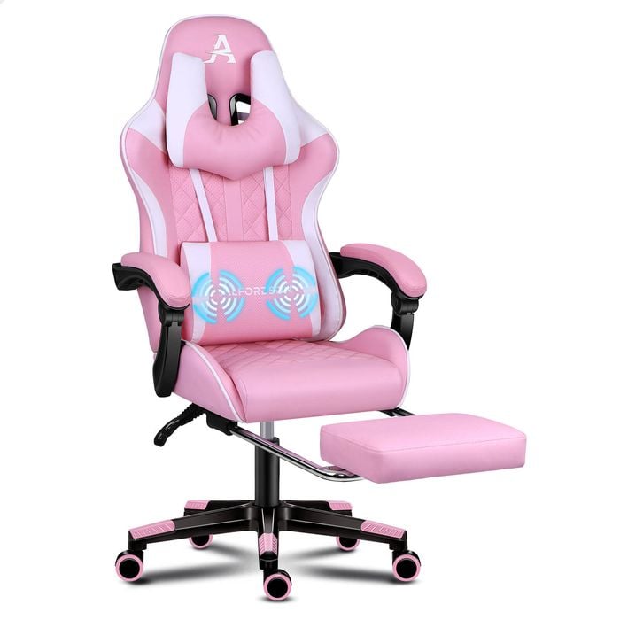 ALFORDSON Gaming Chair Office Chair Pink White