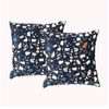2pc Renee Taylor 50cm Pillow Square Velvet Printed Sofa Filled Cushions Terazzo