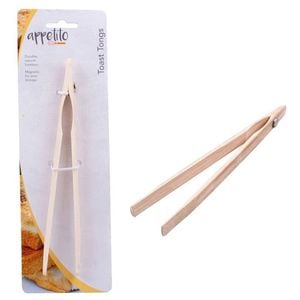 Appetito Bamboo Toast Tongs w/ Magnet 20cm Home Kitchen Cooking Utensils