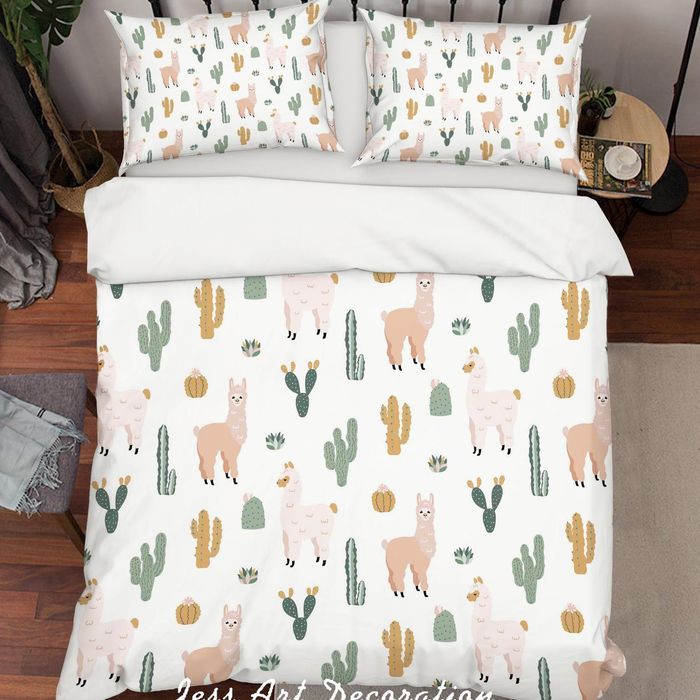 3D Cartoon Luma Cactus Quilt Cover Set Bedding Set Pillowcases 141