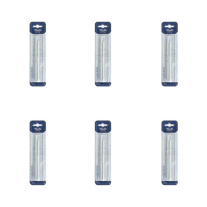 6pk Malli Plastic Crochet Hook/needle Yarn Crafting/knitting Tool 3mm White
