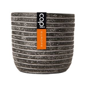Capi 14 x 13cm Black Row Indoor Plant Pot