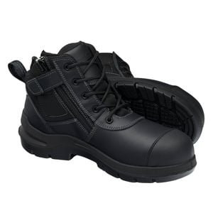 Blundstone Unisex Black DuraFit 7551 Zip Side Safety Boot - UK Size 7