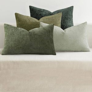 Gioia Casa 4-Pack Chenille Grid Cushion Covers 30cm x 50cm - Mixed Green