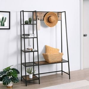 Sherwood Rustic Wooden Entrance Hall Tree Brown 115.4x40x171.5cm
