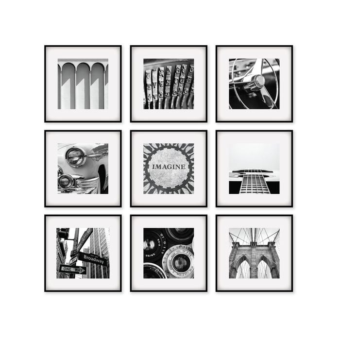 Cooper & Co. Pack Of 9 Square Frame Black