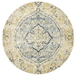 The Rug Connection Gallery 867 Off White 150x150cm - Small Round Transitional Pet Friendly Indoor Rug
