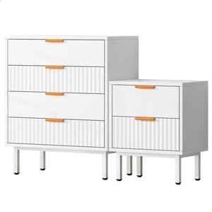 ALFORDSON 4 Chest of Drawers Bedside Table Set White