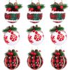 Catzon 9 Pcs Christmas Ball Ornaments 8CM with Pine Cones and Greenery for Xmas Party-Set 10