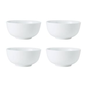 4pc Mikasa Chalk Kitchen Porcelain Cereal Bowl Set 14cm White