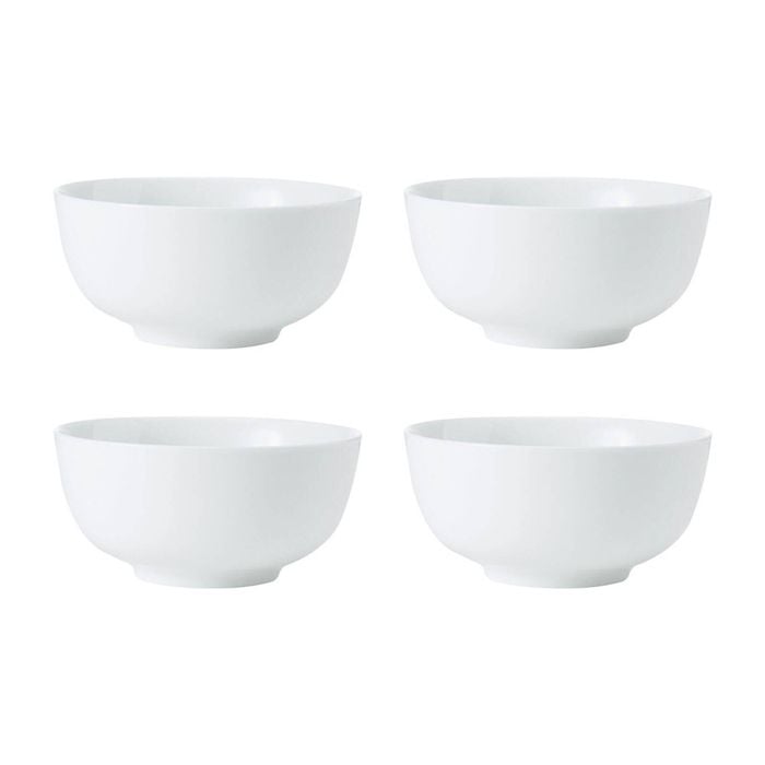 4pc Mikasa Chalk Kitchen Porcelain Cereal Bowl Set 14cm White