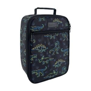 Sachi Junior Insulated School Food Lunch Bag Neon Dinosaurs 21x11x28cm
