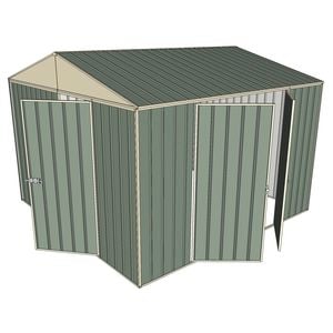 Build-a-Shed 3.0 x 3.0 x 2.3m Gable Double Hinged Side Doors Shed - Green