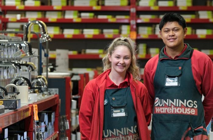 2 team members standing in store for careers shoot