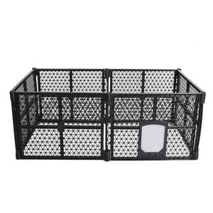 PaWz 6 Panel Foldable Pet Playpen in Black Colour