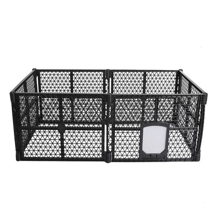 PaWz 6 Panel Foldable Pet Playpen in Black Colour