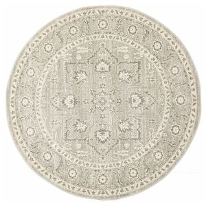 The Rug Connection Sense 261 Silver 240x240cm - Large Round Transitional Pet Friendly Indoor Rug