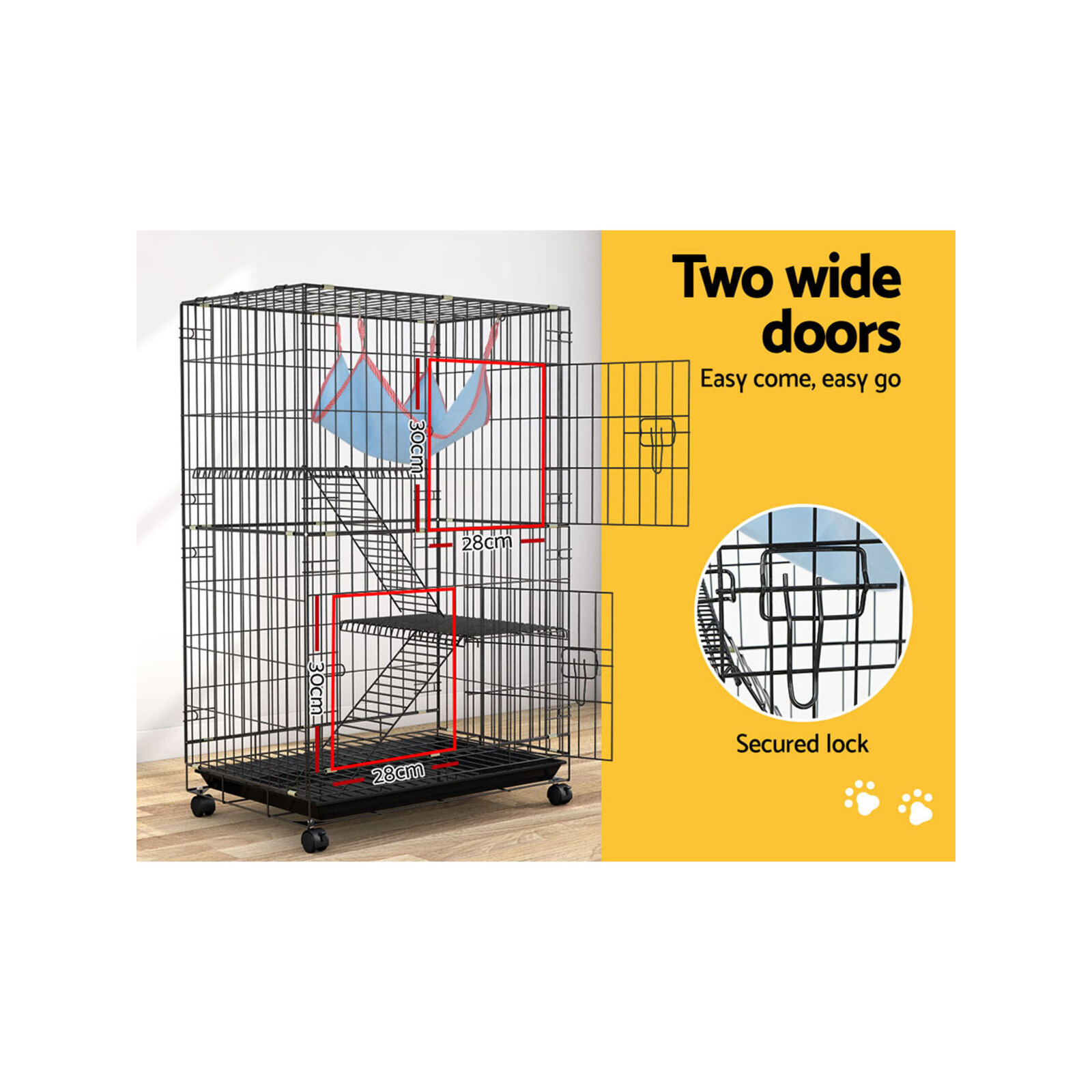 i.Pet Rabbit Cage Indoor Hutch Pet Cage Outdoor 100cm Bunnings Australia