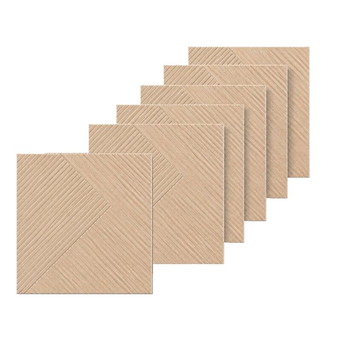 BOOC [6PK] 3D Wood Grain Acoustic Panels Linear Stripe Tiles - 60x60x0.9cm