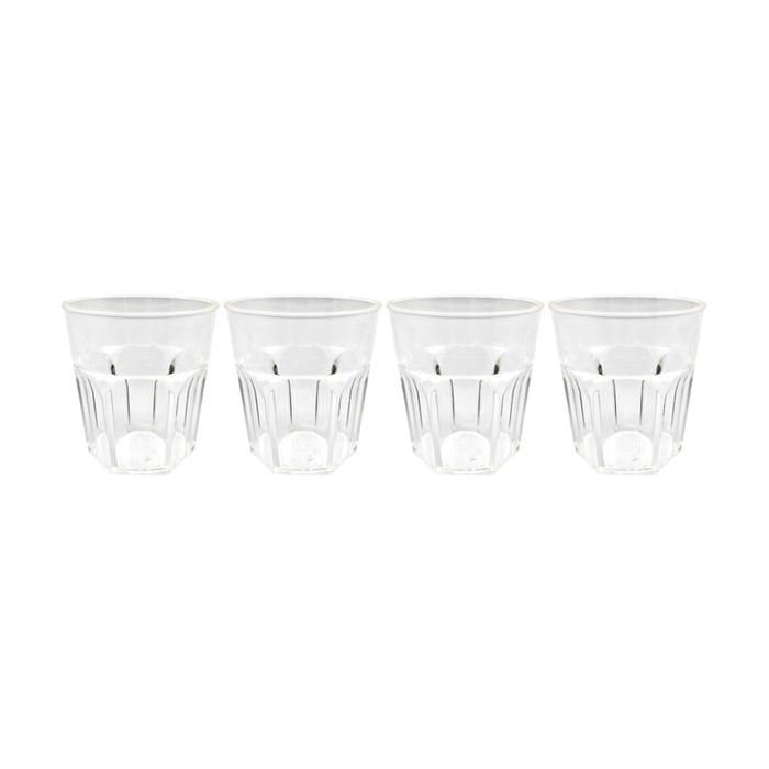 6x 4pc Partyware Reusable Drinking Tumbler Cup Set 210ml Clear