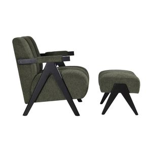 Arbor Fabric Accent Chair Foot Stool Green