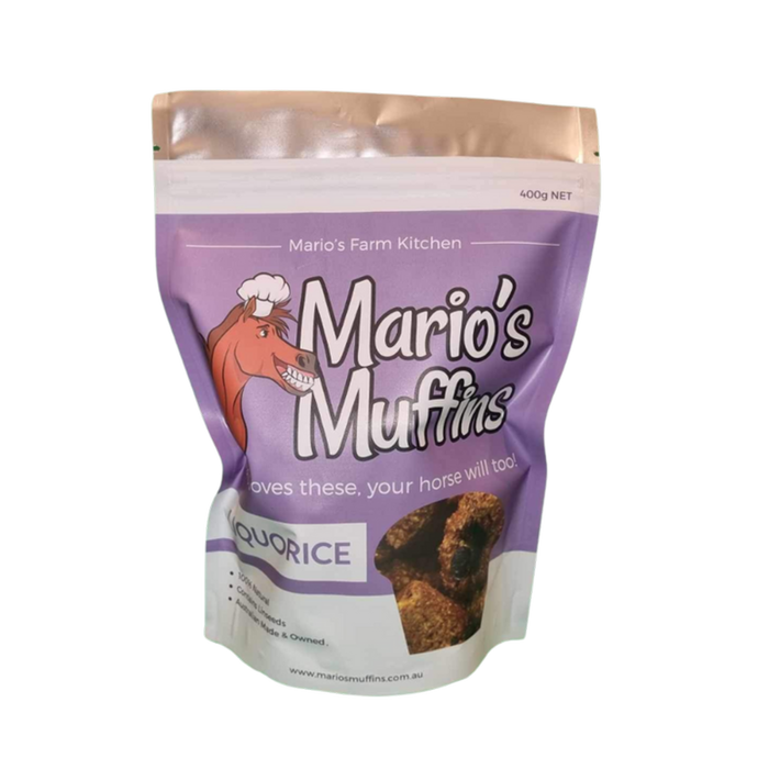 Marios Farm Kitchen Muffins Liquorice Natural Horse Treats 400g