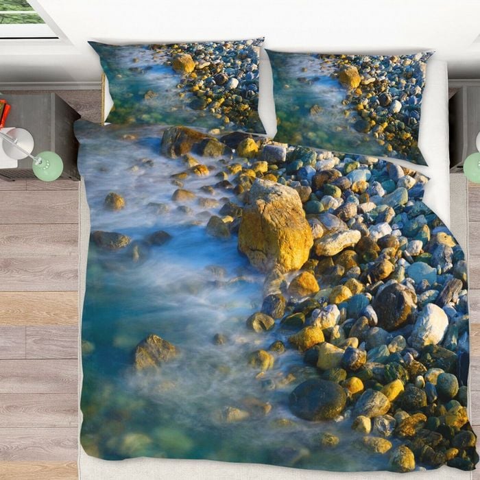3D Seaside Stones 278 Bed Pillowcases Quilt King Single Size