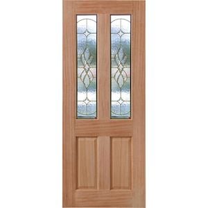 Woodcraft 2040 x 820 x 40mm Entrance Door Cass Bevelled TG1 Glass1CB