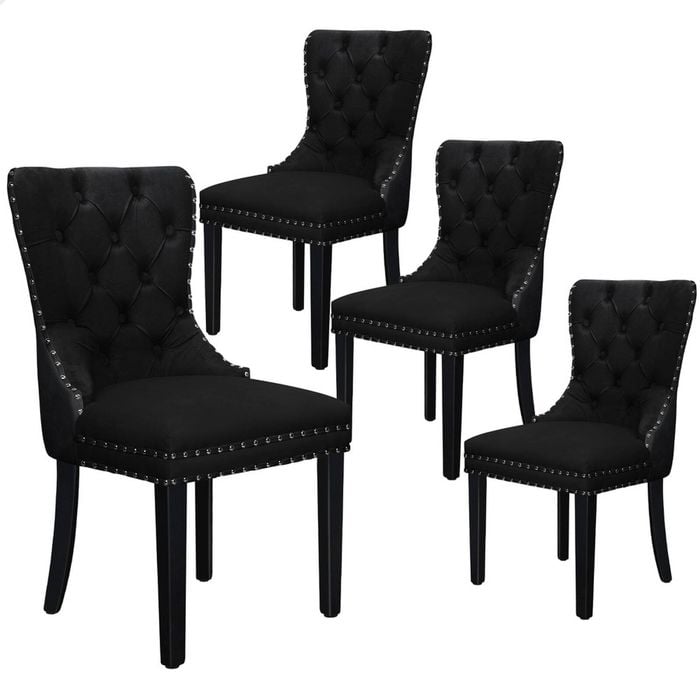 ALFORDSON Dining Chairs Velvet x4 - Bunnings Australia