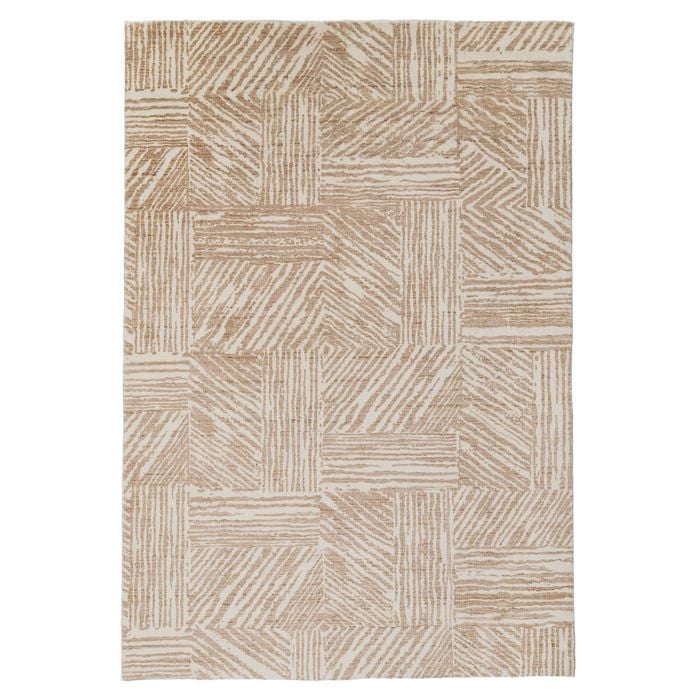 Loopsie-290cm X 200cm-chita Brown And Cream Geometric Washable Rug