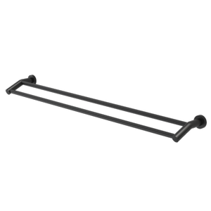 Caroma 900mm Matte Black Cosmo Double Towel Rail