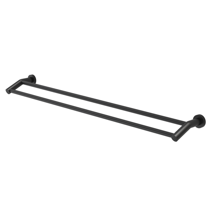 Caroma 900mm Matte Black Cosmo Double Towel Rail