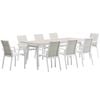 FurnitureOkay Marina-Capri 9-Piece Sintered Stone Outdoor Dining Setting - White