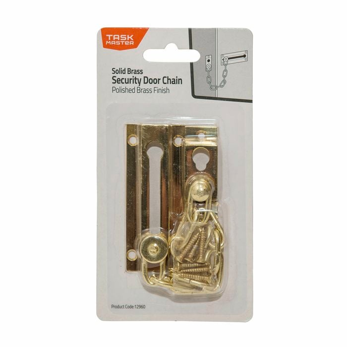 Taskmaster Polished Brass Security Door Chain