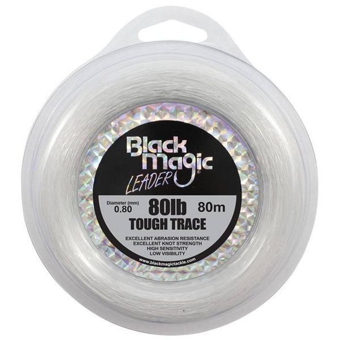 Black magic tough trace monofilament fishing leader 80lb