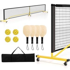 Costway Pickleball Set Pickle Ball Net System All-weather Paddles Balls
