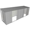 Build-a-Shed 1.5 x 6 x 2m Sliding Door Tunnel Shed With 2 Double Sliding Side Doors - Zinc