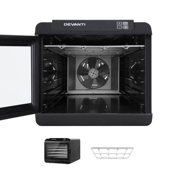 Devanti Food Dehydrator With 6 Trays And Stainless Steel Hanging Rack