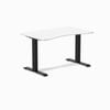 Desky Fixed Height White Ergo Edge Desk 120x75cm Matte Black Leg