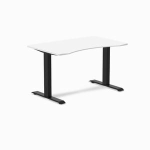Desky Fixed Height White Ergo Edge Desk 120x75cm Matte Black Leg