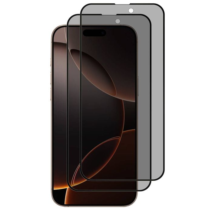 2 Pack MEZON iPhone 16 Pro (6.3") Privacy Anti-Spy Full Cover Tempered Glass
