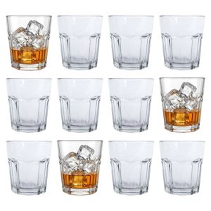 Argon Tableware Panelled Glass Tumblers - 285ml - Pack of 12