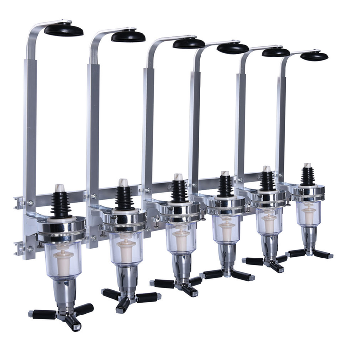 6 Bottle Professional Liquor Dispenser Station Wall Mounted