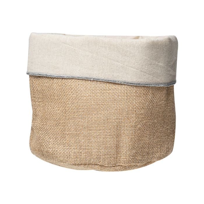 Ladelle Starry Silver Lurex Weave Jute Storage Basket Organiser 20.5x18x18cm