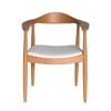 Sk Designer Living | Replica Hans Wegner 'the Chair' Pp501 Armchair - White & Natural