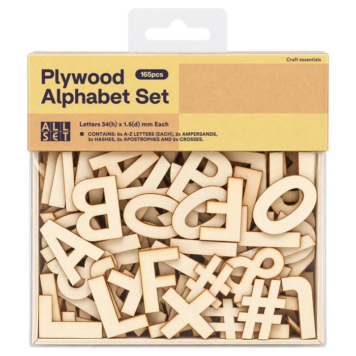 All Set Plywood Alphabet Set - 165 Pieces