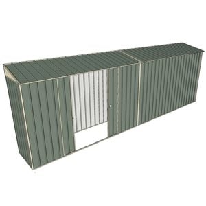 Build-a-Shed 0.8 x 6 x 2m Skillion Shed with Double Sliding Side Doors - Green