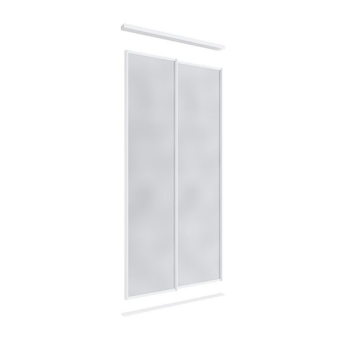 Lugna 2400 x Up To 1200mm Double Mirror Wardrobe Sliding Door Package
