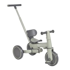 Ufurniture 5-in-1 Toddler Tricycle With Push Handle Baby Balance Bike With Backrest And Pedal For 1-5 Year Old Green