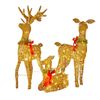 Christabelle 3 Reindeer Family Christmas Light Up Display 1.07m Rich Gold Animated Outdoor Indoor Xmas Yard Lawn Statue
